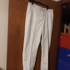NEW With Tag ! Coofandy Men Classic Fit Flat Front Dress Pant White Size 30 L